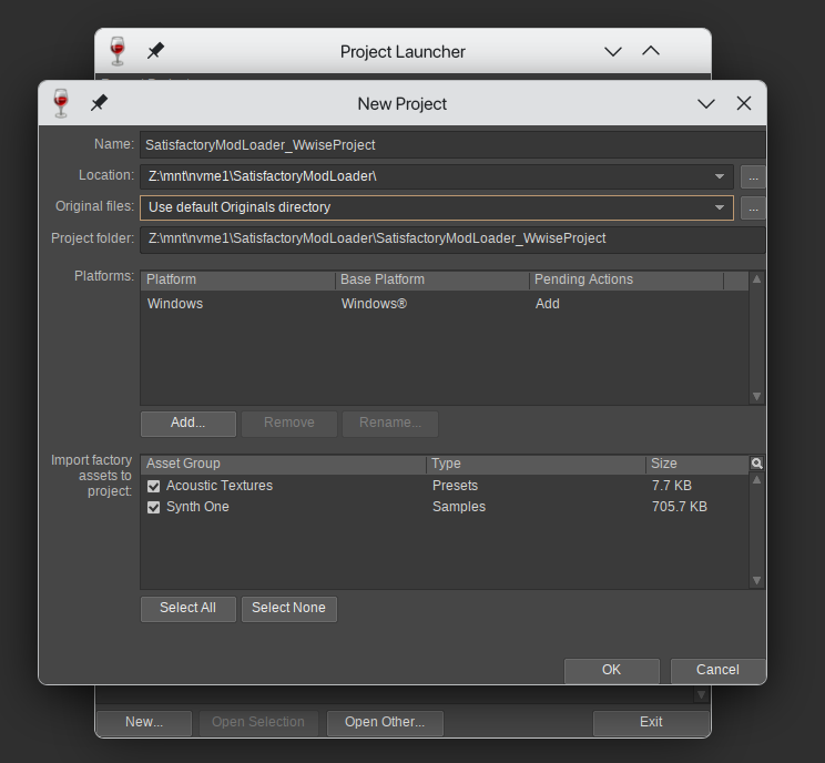 Create Wwise Project